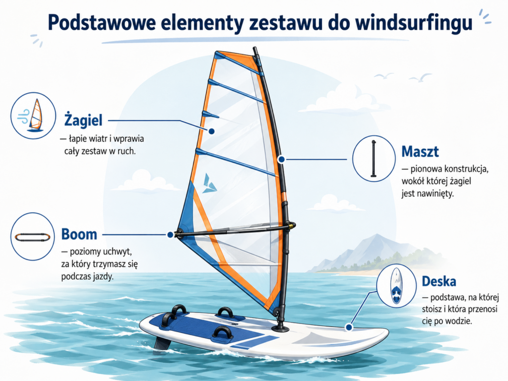 Windsurfign sprzęt. podstawowy